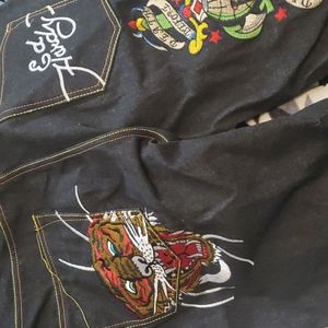 Ed hardy embroidered jeans